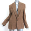 Ralph Lauren Collection Tweed Blazer Brown Checked Wool-Blend Size 12