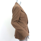 Ralph Lauren Collection Tweed Blazer Brown Checked Wool-Blend Size 12