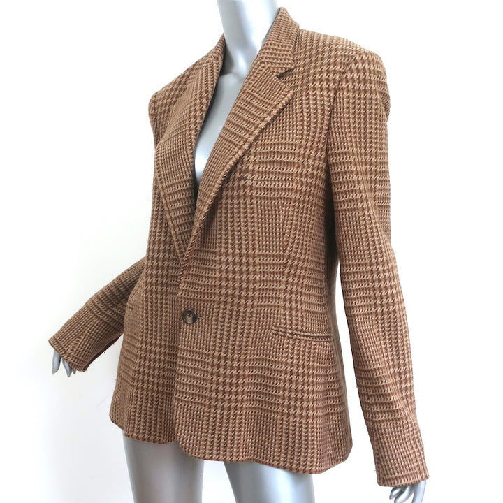 Ralph Lauren Collection Tweed Blazer Brown Checked Wool-Blend Size 12