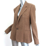 Ralph Lauren Collection Tweed Blazer Brown Checked Wool-Blend Size 12
