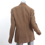 Ralph Lauren Collection Tweed Blazer Brown Checked Wool-Blend Size 12