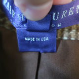 Ralph Lauren Collection Tweed Blazer Brown Checked Wool-Blend Size 12