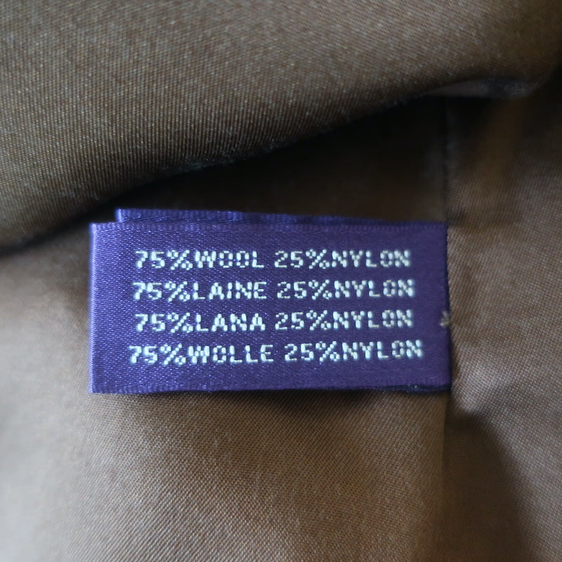 Ralph Lauren Collection Tweed Blazer Brown Checked Wool-Blend Size 12