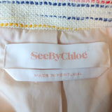 See by Chloe Tweed Jacket Cream/Multi Cotton-Blend Size 42