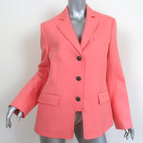 Tory Burch Blazer Salmon Double Weave Cotton Size 12 Three-Button Jacket
