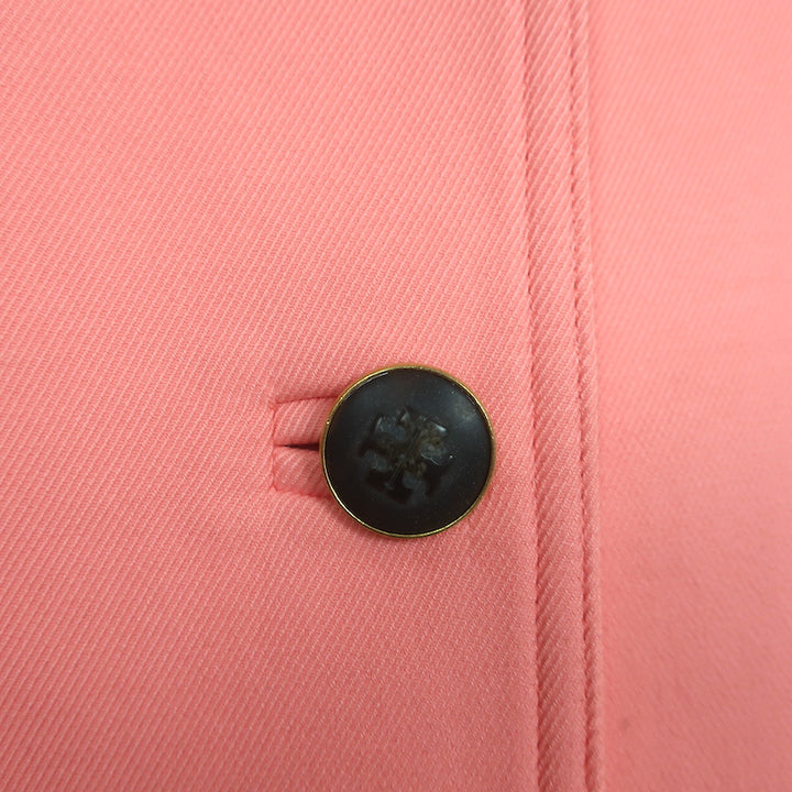 Tory Burch Blazer Salmon Double Weave Cotton Size 12 Three-Button Jacket