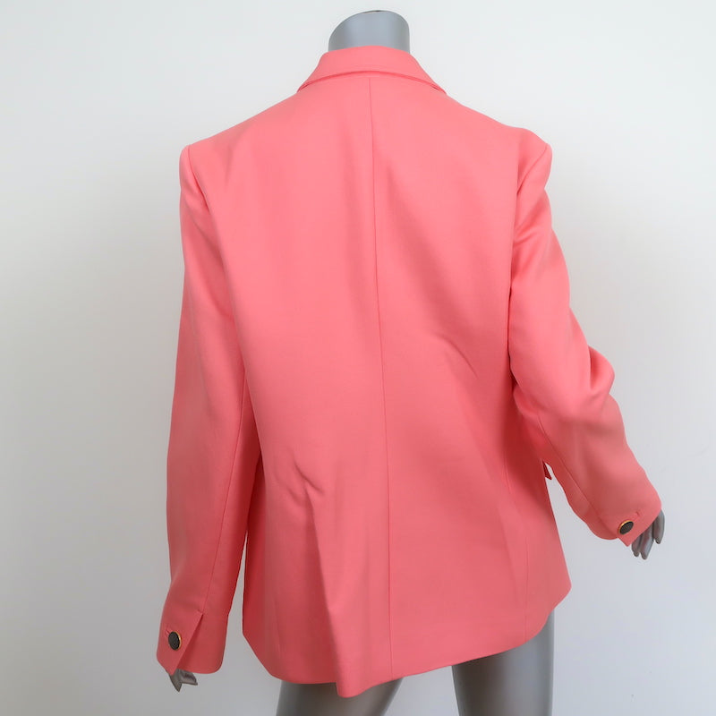 Tory Burch Blazer Salmon Double Weave Cotton Size 12 Three-Button Jacket