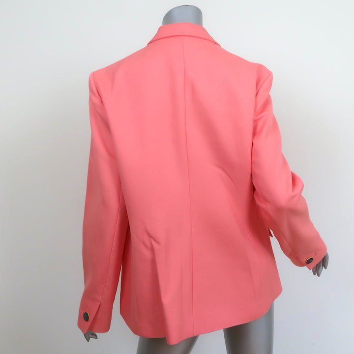 Tory Burch Blazer Salmon Double Weave Cotton Size 12 Three-Button Jacket