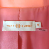 Tory Burch Blazer Salmon Double Weave Cotton Size 12 Three-Button Jacket