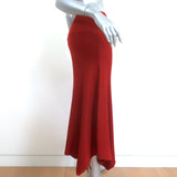 Ulla Johnson Asymmetric Midi Skirt Alessia Crimson Ribbed Knit Size Medium