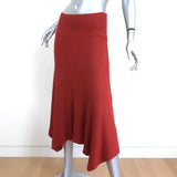 Ulla Johnson Asymmetric Midi Skirt Alessia Crimson Ribbed Knit Size Medium