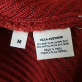 Ulla Johnson Asymmetric Midi Skirt Alessia Crimson Ribbed Knit Size Medium