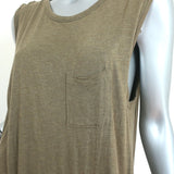 T by Alexander Wang Overlap Dress Olive Jersey Size Large Sleeveless Midi