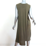 T by Alexander Wang Overlap Dress Olive Jersey Size Large Sleeveless Midi