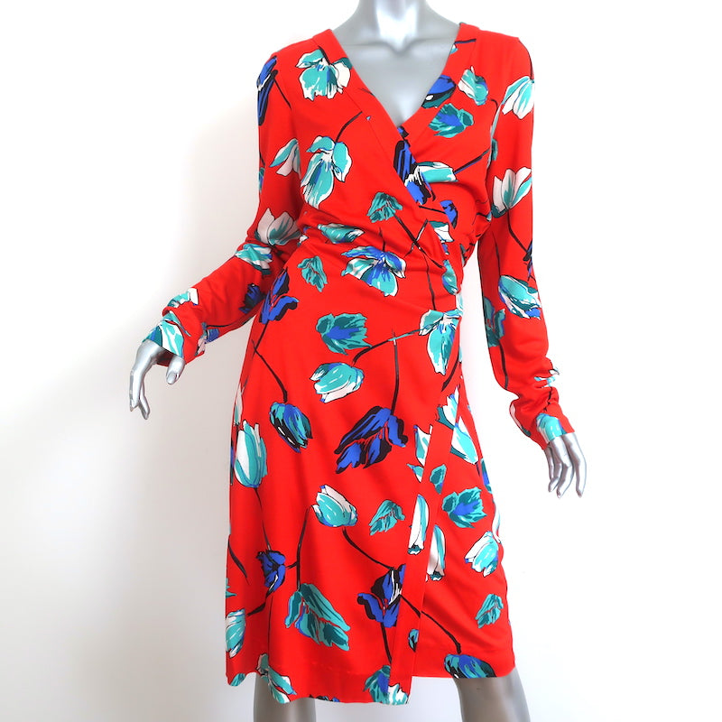 von furstenberg wrap dress Diane von Furstenberg Julian Wrap Dress Asher Vermillion Floral Size 1 – Celebrity Owned