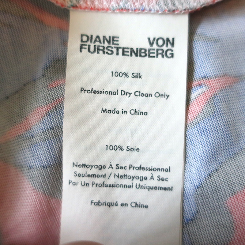 Diane von Furstenberg Julian Wrap Dress Asher Vermillion Floral Size 14 NEW