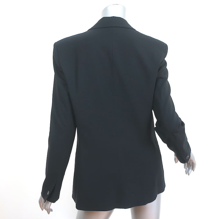 Helmut Lang Front Overlap Blazer Black Stretchy Wool Size 10