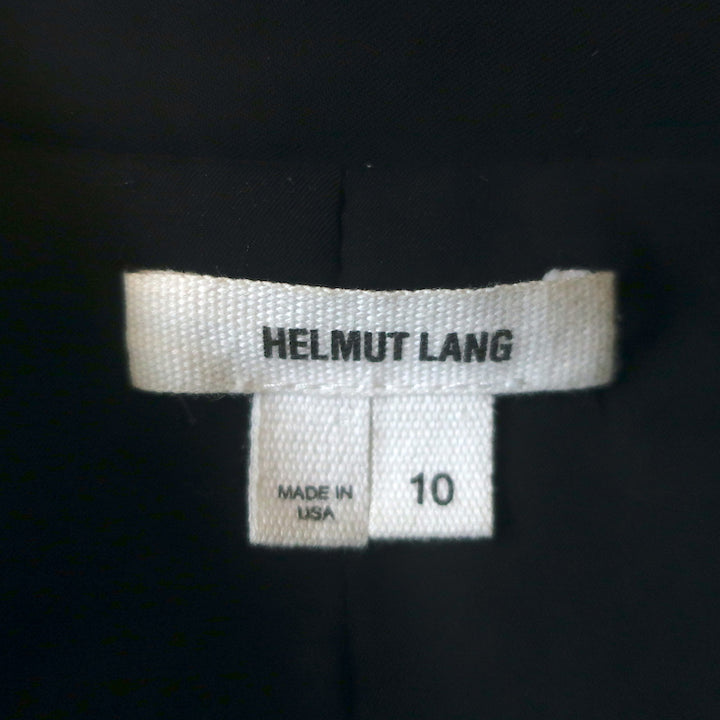 Helmut Lang Front Overlap Blazer Black Stretchy Wool Size 10