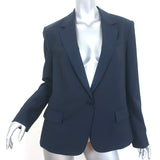 Theory Gabe N Blazer Navy Stretch Wool Size 12 One-Button Jacket
