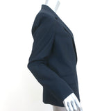 Theory Gabe N Blazer Navy Stretch Wool Size 12 One-Button Jacket