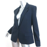 Theory Gabe N Blazer Navy Stretch Wool Size 12 One-Button Jacket