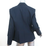 Theory Gabe N Blazer Navy Stretch Wool Size 12 One-Button Jacket