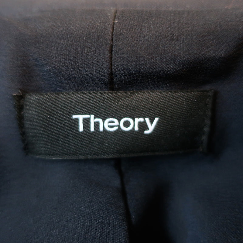 Theory Gabe N Blazer Navy Stretch Wool Size 12 One-Button Jacket