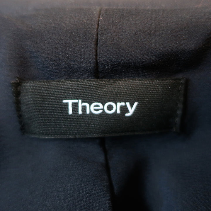 Theory Gabe N Blazer Navy Stretch Wool Size 12 One-Button Jacket