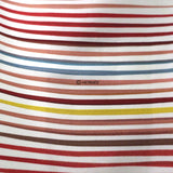 Hermes Faubourg Express 90cm Scarf White/Multi Striped Silk Twill