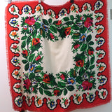 Gucci Needlepoint Floral Print Scarf Red/White Silk Twill NEW