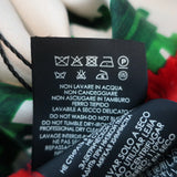 Gucci Needlepoint Floral Print Scarf Red/White Silk Twill NEW