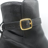 Celine Jodhpur Boots Black Leather Size 39 Mid-Heel Ankle Boots NEW