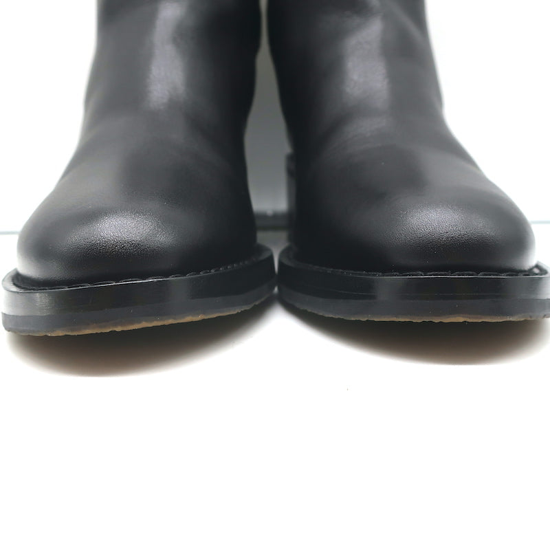 Celine Jodhpur Boots Black Leather Size 39 Mid-Heel Ankle Boots NEW