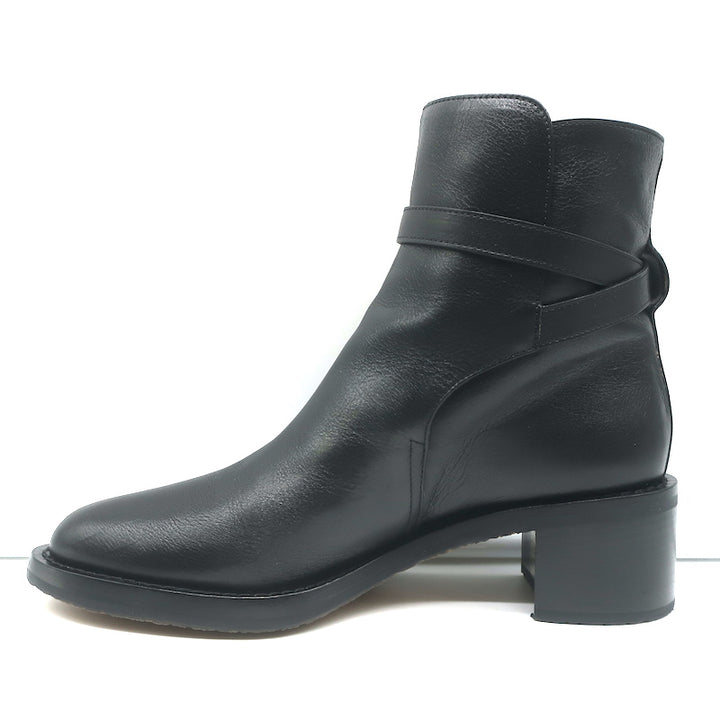Celine Jodhpur Boots Black Leather Size 39 Mid-Heel Ankle Boots NEW