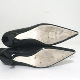 Khaite Over the Knee Boots Volos Black Stretch Leather Size 38 Kitten Heel