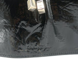 Salvatore Ferragamo Large Clutch Black Woven Patent Leather Bag