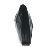 Salvatore Ferragamo Large Clutch Black Woven Patent Leather Bag