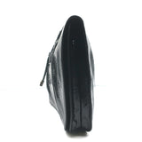 Salvatore Ferragamo Large Clutch Black Woven Patent Leather Bag