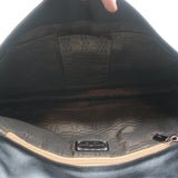 Salvatore Ferragamo Large Clutch Black Woven Patent Leather Bag