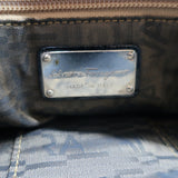 Salvatore Ferragamo Large Clutch Black Woven Patent Leather Bag