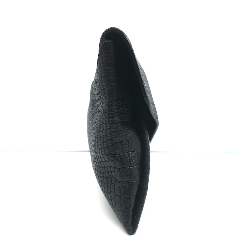 Givenchy Antigona Envelope Clutch Black Croc-Stamped Leather Bag