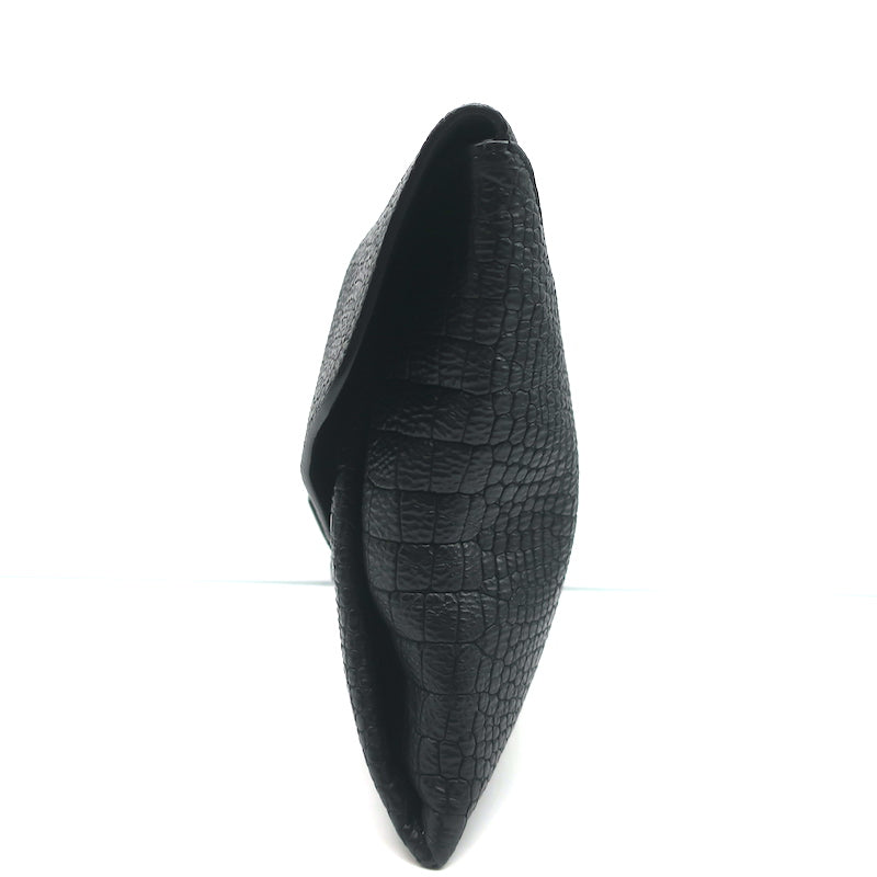 Givenchy Antigona Envelope Clutch Black Croc-Stamped Leather Bag