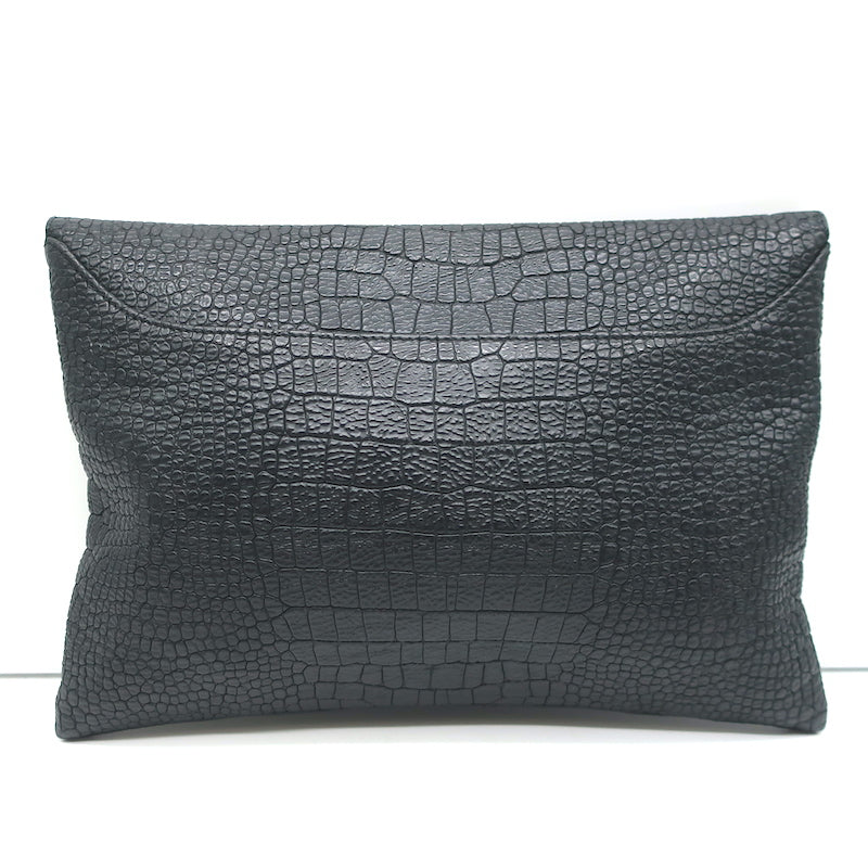 Givenchy Antigona Envelope Clutch Black Croc-Stamped Leather Bag