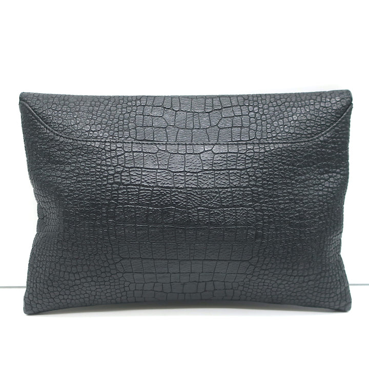 Givenchy Antigona Envelope Clutch Black Croc-Stamped Leather Bag