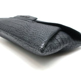 Givenchy Antigona Envelope Clutch Black Croc-Stamped Leather Bag