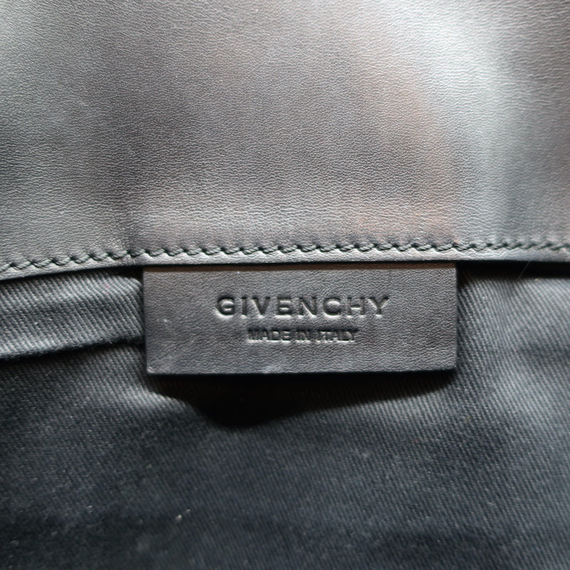 Givenchy Antigona Envelope Clutch Black Croc-Stamped Leather Bag