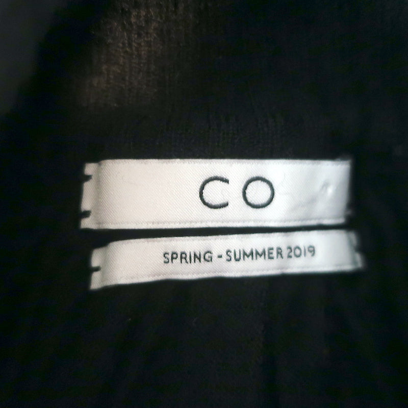 Co Cashmere Mock Neck Sweater Black Size Small Blouson Sleeve Pullover