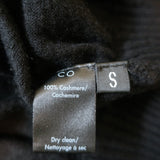 Co Cashmere Mock Neck Sweater Black Size Small Blouson Sleeve Pullover