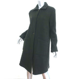 Peter Cohen Boucle Coat Very Dark Green Wool-Cotton Size Medium