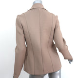 Scanlan Theodore Double Breasted Tailored Jacket Camel Crepe Knit Size Medium